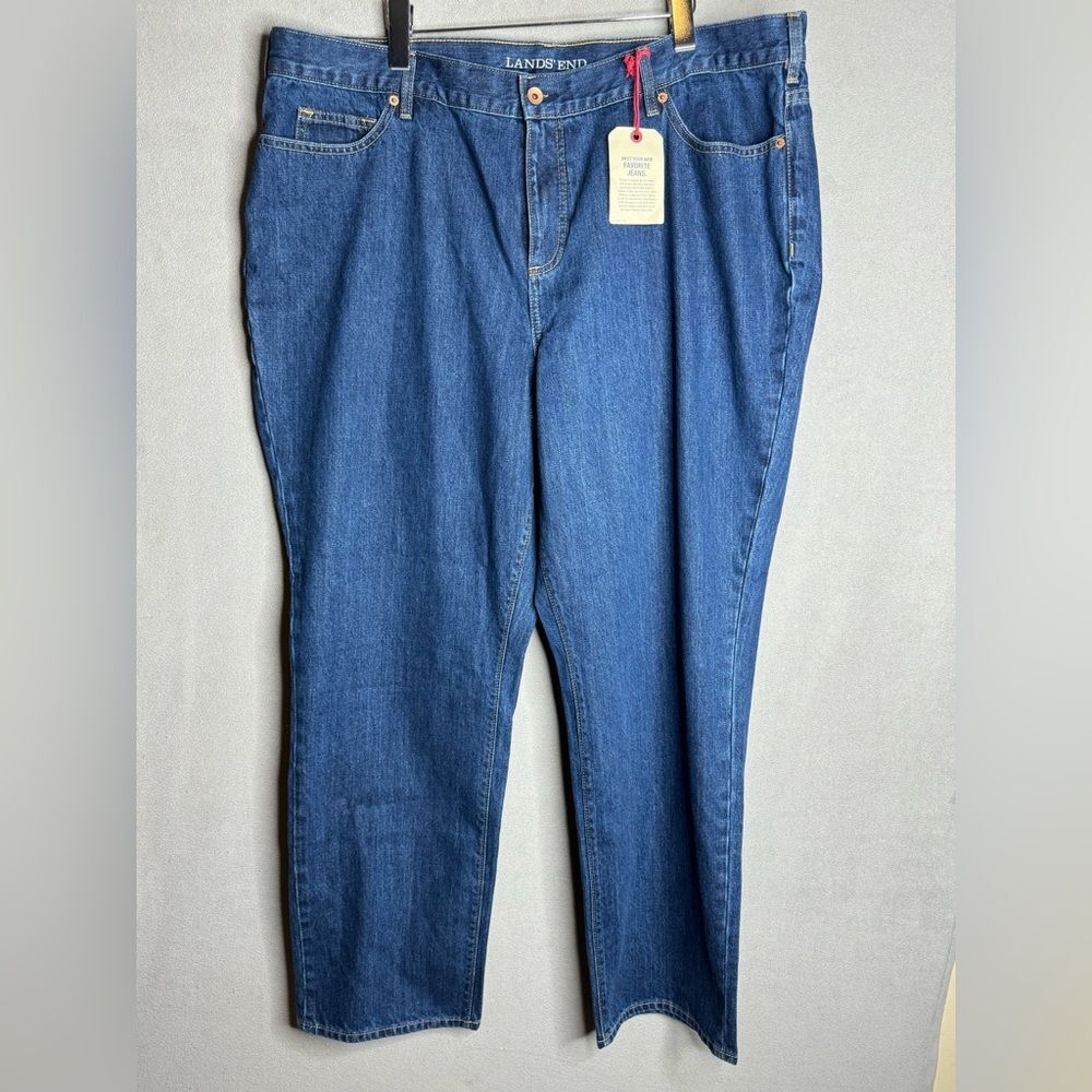 NWT Lands End Jeans Womens High Rise Straight Jean Size 22W